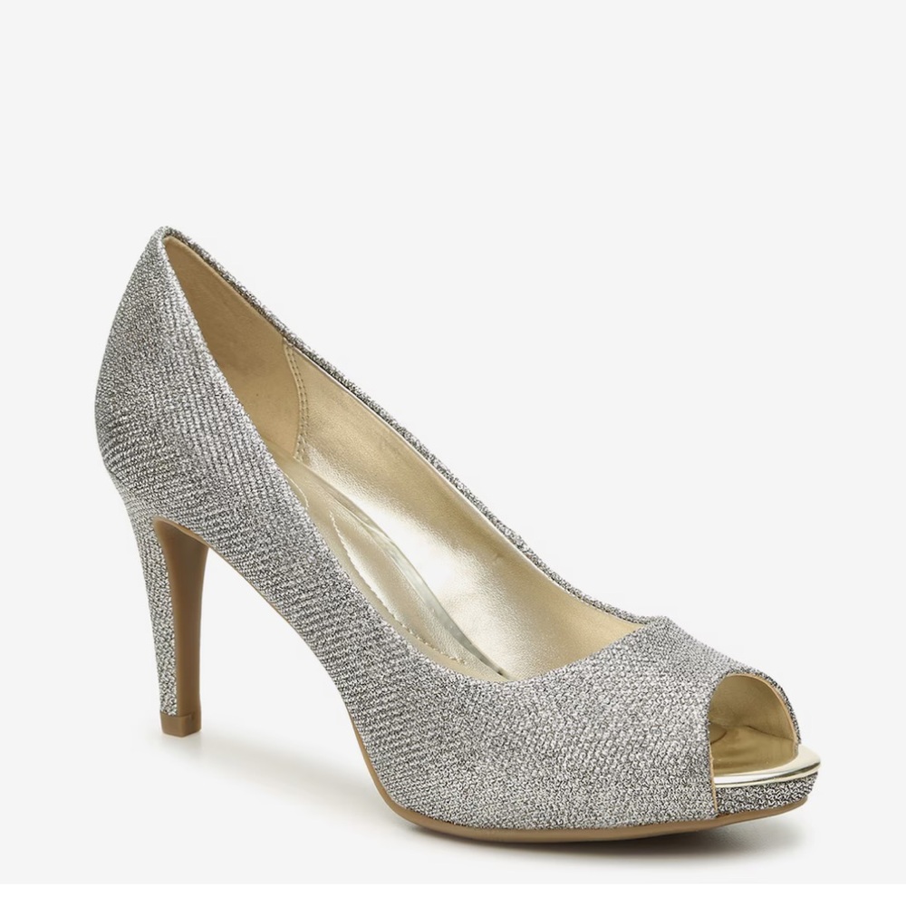 sparkly peep toe heels